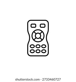 Icono de contorno de dispositivo de control remoto de televisión moderna Gráfico