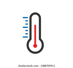 Modern temperature thermometer icon on white background 