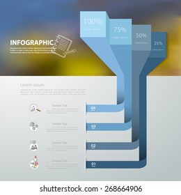 Modern template 4 steps with blur background for business design, reports, step presentation, number options, progress, workflow layout or websites.