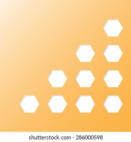 modern template background with hexagon concave and orange color tone, vector illustration