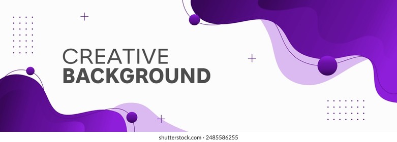 Modern template banner featuring a vibrant gradient color scheme and dynamic liquid shapes. Perfect for web headers, social media graphics, and promotional materials. Sleek and eye-catching design.