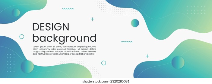 Modern template banner with gradient color. design with liquid shape.