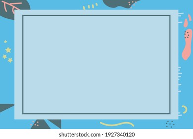 Modern template in blue color.  Aesthetic backgrounds are very cool.  Small fresh summer promotion background image. Cute frame