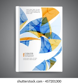 Modern template book cover with abstract lines and waves