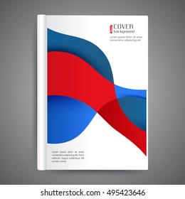 Modern template book cover with abstract lines and waves