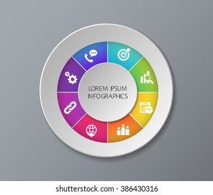 Modern template for business project or presentation with circle. Vector illustration infographic can be used for web design, workflow or graphic layout, diagram, education.