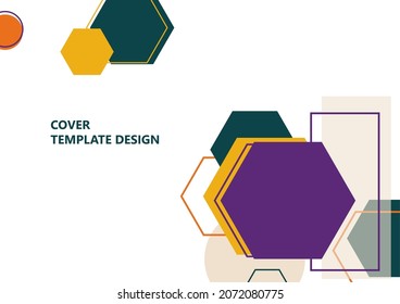 Modern template for business or technology presentation. Bright abstract overlapping geometric shapes on a white background. Online presentation of web element and space for text. Vector illustration