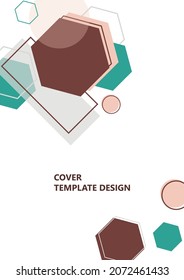 Modern template for business or technology presentation. Bright abstract overlapping geometric shapes on a white background. Online presentation of web element and space for text. Vector illustration