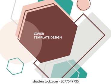 Modern template for business or technology presentation. Bright abstract overlapping geometric shapes on a white background. Online presentation of web element and space for text. Vector illustration