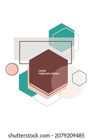 Modern template for business or technology presentation. Bright abstract overlapping geometric shapes on a white background. Online presentation of web element and space for text. Vector illustration