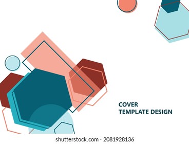 Modern template for business or technology presentation. Bright abstract overlapping geometric shapes on a white background. Online presentation of web element and space for text. Vector illustration