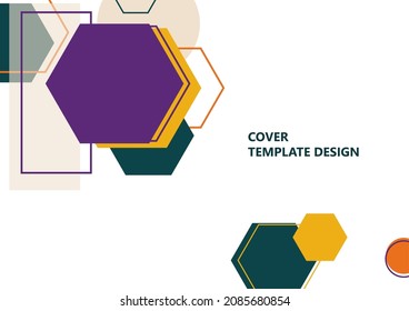 Modern template for business or technology presentation. Bright abstract overlapping geometric shapes on a white background. Online presentation of web element and space for text. Vector illustration