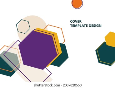 Modern template for business or technology presentation. Bright abstract overlapping geometric shapes on a white background. Online presentation of web element and space for text. Vector illustration