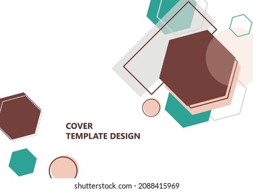 Modern template for business or technology presentation. Bright abstract overlapping geometric shapes on a white background. Online presentation of web element and space for text. Vector illustration