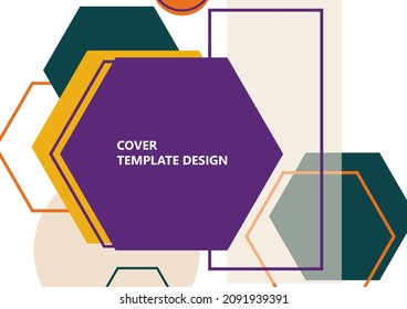 Modern template for business or technology presentation. Bright abstract overlapping geometric shapes on a white background. Online presentation of web element and space for text. Vector illustration