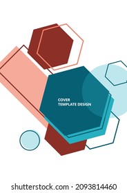 Modern template for business or technology presentation. Bright abstract overlapping geometric shapes on a white background. Online presentation of web element and space for text. Vector illustration