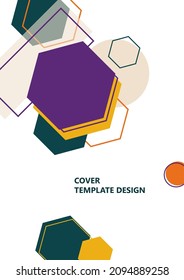 Plantilla moderna para presentación de negocios o tecnología. Formas geométricas superpuestas abstractas y luminosas sobre un fondo blanco. Presentación en línea de elemento web y espacio para texto. Ilustración del vector