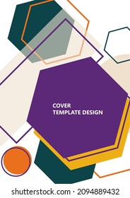 Modern template for business or technology presentation. Bright abstract overlapping geometric shapes on a white background. Online presentation of web element and space for text. Vector illustration