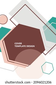 Modern template for business or technology presentation. Bright abstract overlapping geometric shapes on a white background. Online presentation of web element and space for text. Vector illustration