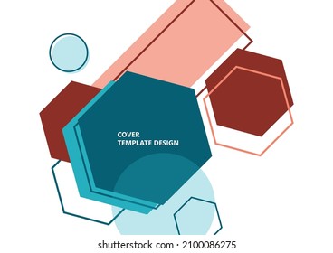 Modern template for business or technology presentation. Bright abstract overlapping geometric shapes on a white background. Online presentation of web element and space for text. Vector illustration