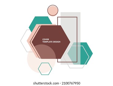 Modern template for business or technology presentation. Bright abstract overlapping geometric shapes on a white background. Online presentation of web element and space for text. Vector illustration