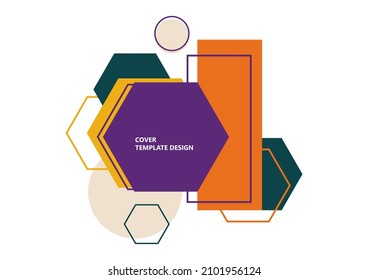Plantilla moderna para presentación de negocios o tecnología. Formas geométricas superpuestas abstractas y luminosas sobre un fondo blanco. Presentación en línea de elemento web y espacio para texto. Ilustración del vector