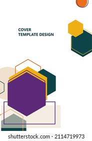 Modern template for business or technology presentation. Bright abstract overlapping geometric shapes on a white background. Online presentation of web element and space for text. Vector illustration