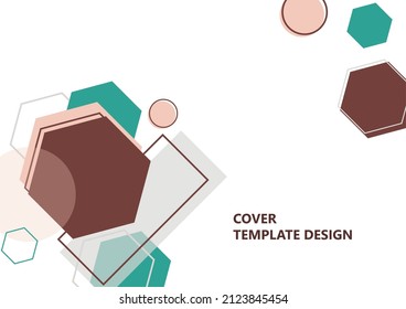 Modern template for business or technology presentation. Bright abstract overlapping geometric shapes on a white background. Online presentation of web element and space for text. Vector illustration
