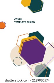 Modern template for business or technology presentation. Bright abstract overlapping geometric shapes on a white background. Online presentation of web element and space for text. Vector illustration
