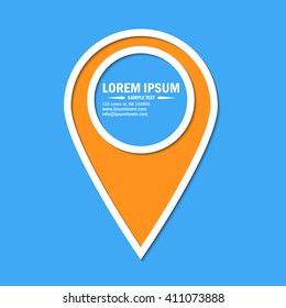 Modern template card or poster with arrow text banner and paper cut effect vector illustration