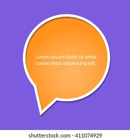 Modern template card or poster with speech bubble banner and pap