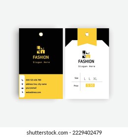 modern template for clothing fashion tag design template, yellow and black color concept 