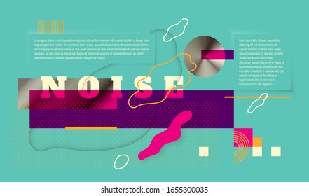 Modern template design in abstract style with geometric shapes and text. Vector illustration.