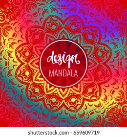 Modern template for design, bright Indian ornament Mandala. Can be used to print on the phone, to create a poster, tattoo, yoga Mat.