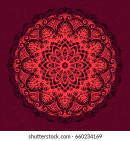 Modern template for design, bright Indian ornament Mandala. Can be used to print on the phone, to create a poster, tattoo, yoga Mat.