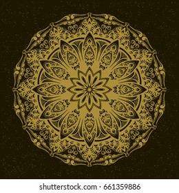Modern template for design, bright Indian ornament Mandala. Can be used to print on the phone, to create a poster, tattoo, yoga Mat.