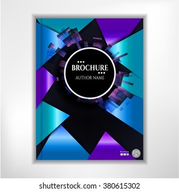 Modern, template design, brochure, report, book, flyer with colorful geometric pattern, isolated on white background
