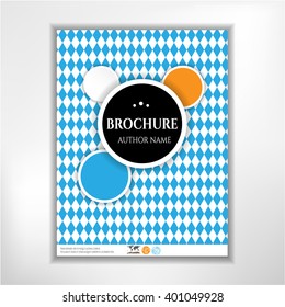 Modern, template design, brochure, report, book, flyer with blue, white, geometric pattern, isolated on bright background