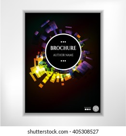 Modern, template design, brochure, report, book, flyer with colorful geometric pattern, isolated on white background