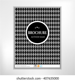 Modern, template design, brochure, report, book, flyer with black, gray geometric pattern, isolated on bright background
