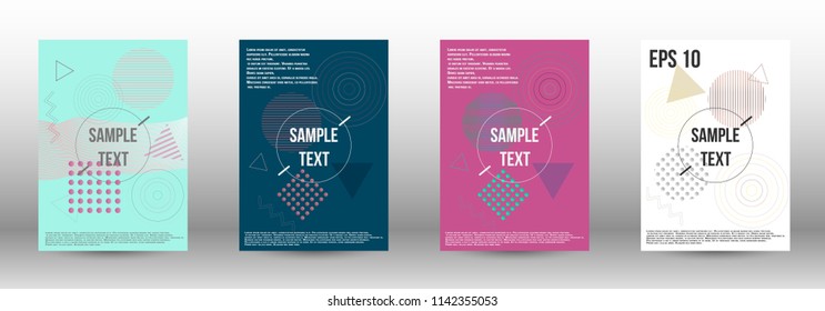 A modern template for the design of the cover. Creative fluid backgrounds with memphis elements for creating a fashionable abstract cover, banner, poster, brochure. Vector illustration. EPS 10.