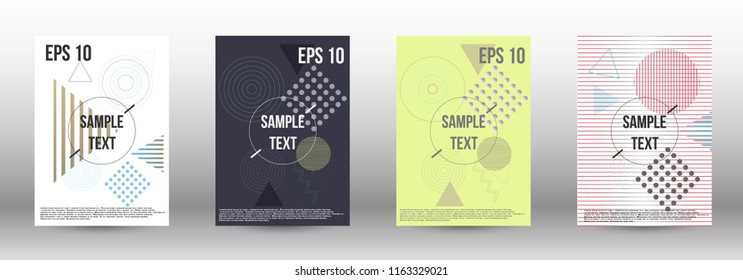 A modern template for the design of the cover. Creative fluid backgrounds with memphis elements for creating a fashionable abstract cover, banner, poster, brochure. Vector illustration. EPS 10.