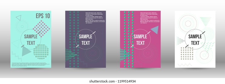 A modern template for the design of the cover. Creative fluid backgrounds with memphis elements for creating a fashionable abstract cover, banner, poster, brochure. Vector illustration. EPS 10.