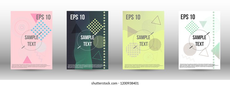 A modern template for the design of the cover. Creative fluid backgrounds with memphis elements for creating a fashionable abstract cover, banner, poster, brochure. Vector illustration. EPS 10.