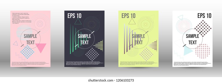 A modern template for the design of the cover. Creative fluid backgrounds with memphis elements for creating a fashionable abstract cover, banner, poster, brochure. Vector illustration. EPS 10.