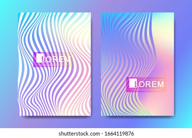 Diseño moderno de plantilla para una portada, carteles, informe, folleto, volante, volantes. Tapas de ilusión ópticas de líneas 3D con formas rayadas y formas geométricas. Diseño futurista de ciencia y tecnología