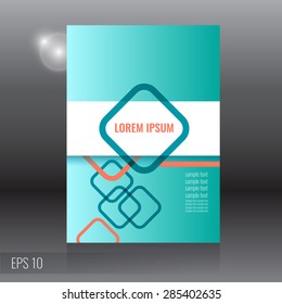 Modern template for the design of the leaflet with geometric shapes