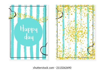 Modern Template. Golden Splatter Frame. Scatter Particle. Mint Glittery Painting. December Brochure Set. White Print. Stripe Retro Flyer. Turquoise Modern Template