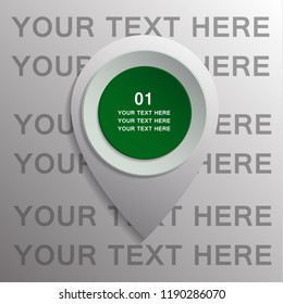 Modern template for graphics, presentations, business, web design, reports. A drop with color space for text and icons on a gray background.Vector infographics illustration.