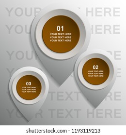 Modern template for graphics, presentations, business, web design, reports. Color chart with steps, step by step. Drops with space for text and icons on a gray background.Vector illustrations